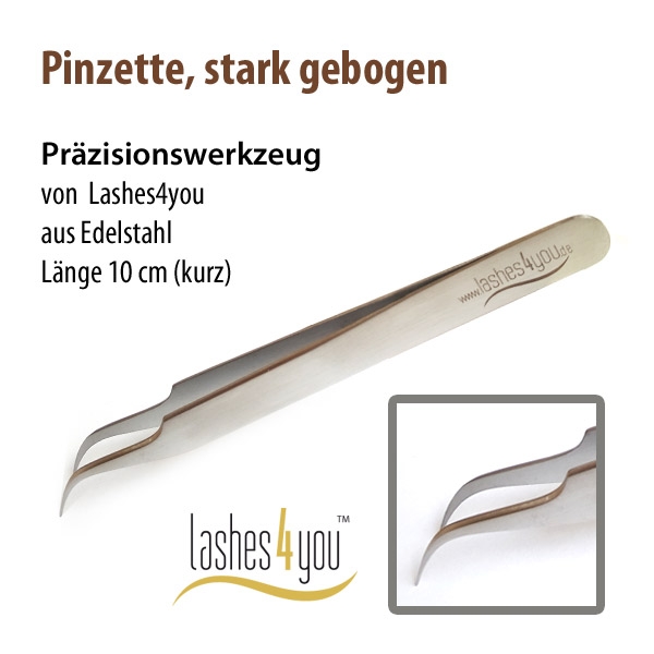 kleine Pinzette - stark gebogen, spitz