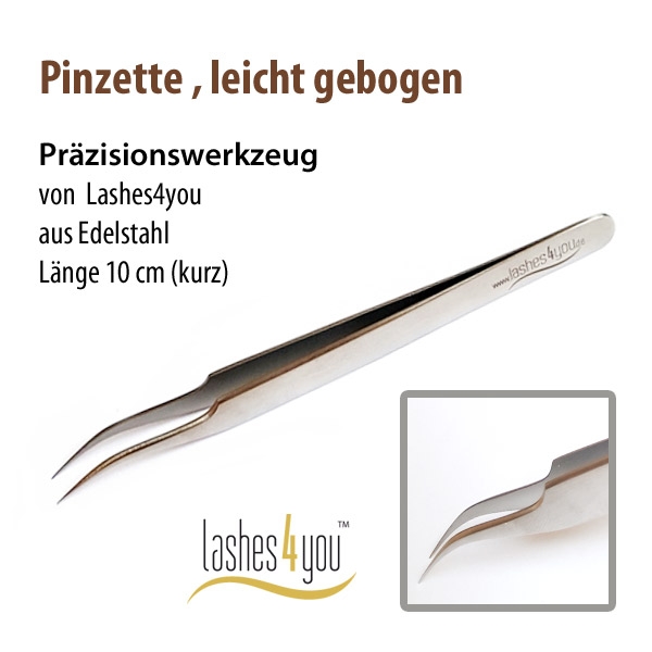 kleine Pinzette, 10 cm leicht gebogen
